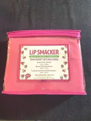 NEW! Lip Smacker Twin Size Bed Sheet 3 pc.Set Hot Pink Teens Girls Soft Trending