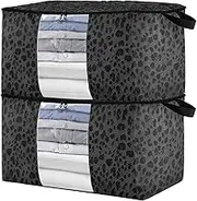 sanluoli 90L 2 Pack Under Bed Boot Storage with Reinforced Handles, clear window Bed Sheet Organizer For Closet