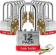 5PLS Keyed-Alike Padlock, 1-9/16-inch Wide 2-inch Shackle, 12-Pack