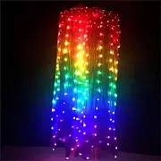 [Hcclijo] LED Fan Accessories Light LED Silk Fans Shiny Women Belly Dance Veil Performance Props