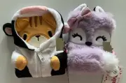 Mini Tiger w/Cow Zip Hoodie & Purple Fox Diary Journal Lock 2 Keys Claire’s New