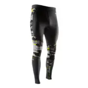 MCDAVID Mens Recovery Max Tight Charcoal Hydro Camo Bright Yellow - Small