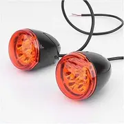 Indicators Flowing Turn Signal Motorcycle Retro Black Grill Bullet Amber Bulb LED Turn Signal Indicator Light for Harley XL883 XL1200 Sportster 1992-UP Turn Signal Indicator