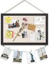 MUSONG Cork Board, Bulletin Board, Picture Display Vision Board Kit, Small Pin Board for Home, Kitchen, Office, Decorative Hanging, 40 x 30 cm, Rectangular, Wall Mount, PINBOARD