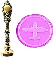 MNYR Vintage Airplane Plane Wax Seal Stamp Luxury Bronze Metal Peacock Decorative Wedding Invitations Gift Cards Paper Stationary Envelope Seals Custom Logo Picture Monogram Wax Seal Sealing Stamp Set
