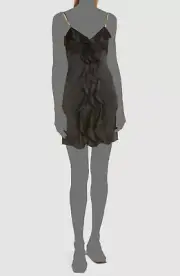 $496 Alice + Olivia Women's Black Mayer Ruffled Sweetheart Mini Dress Size 4
