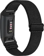 Adjustable Elastic Bands for Fitbit Charge 4 Band Fitbit Charge 3 Band, Soft Stretchy Loop Sport Strap Soft Nylon Women Men Replacement Wristbands for for Fitbit Charge 4/Fitbit Charge 3/Charge 3 SE