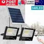 LED Solar Flood Light Sensor Street Outdoor Garden Remote Security Dual Lights