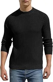 [Hisir] Mens Jumpers Tops Winter Wool Knit Crew Neck Raglan Jumper Long Sleeve Soft Warm Knitwear Pullover Sweaters for Men