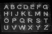 ALPHABET BLOCK LETTER RHINESTONE TRANSFER IRON HOTFIX