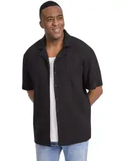 [Johnny Bigg] Weaver Relaxed Fit Knit Shirt in Black