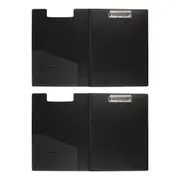 2x Marbig Enviro Clipfolder A4 File/Document Paper Folder w/ Metal Clip Black