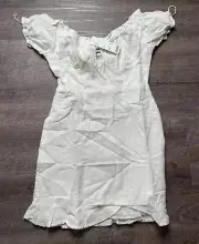 Urban Outfitters Womens Small Short White Dress Cupped Sleeves Off Shoulder K2