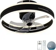 Ceiling Fan with Light, 360° Oscillating Air Circulator Fans, 6 Speed Smart Fan with Light and Remote, Support WiFi Tuya App Alexa, Reversible Blades, Dimmable LED Lights, Quiet