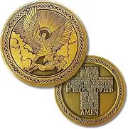 1.75-inch St Michael The Archangel Challenge Coin, Baptismal Gift, Baptism Gift, St Michael Pendant Zinc Alloy, Religious Gifts for Men and Women, Guardian Angel Coin Constant Reminder of Protection