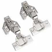 Soft Close Cabinet Hinges Satin Nickel, 2 Pack - Frameless Inset