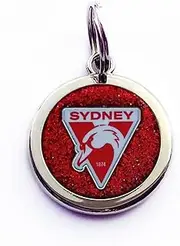 AFL Pet ID Tag - Sydney Swans - Engravable - 25mm diameter