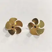 QONXIX 1pair Brass 5 Blade Propeller Paddle Negative Positive Screws Props, for RC DIY Model Boat Modify Dia 20mm Shaft/Motor Hole 2mm RC Boat Propellers