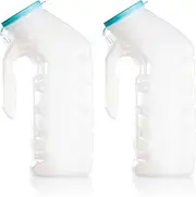 Portable Urinals for Men with Glow in The Dark Lid – 32 Oz. Bottle – 2 Pack-Male Urinal Bottles with Spill Proof Screw Cap – Durable and Reliable – Practical Design – for Camping, Travel People