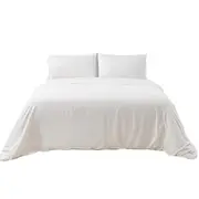 White Microfiber Quilt Bed Sheet Set