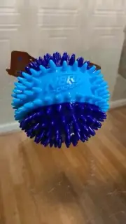 Nerf Dog - Blue/Dark Blue Extra Large 4”Spike Ball ~ Squeaky Dog Toy .