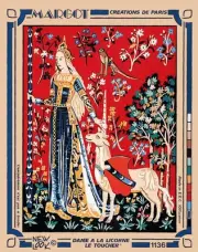 Canvas Penelope Antique Lady to The Unicorn the Touch 40x50cm