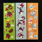 Lot Of 3 Vintage 80’s SANDYLION Sticker Strips - Bunnies, Teddy Bear & Penguins