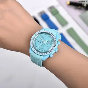 GT-橡膠錶帶適用於 O-mega X S-Watch 聯名 MoonS-Watch 星座防水運動 20 毫米錶帶