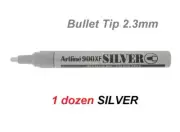Artline Metallic 900XF Bullet Tip 2.3mm permanent marker - 1 DOZEN SILVER