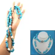 Baroque Freshwater Pearl & Turquoise Necklaces TPJ