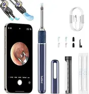 Note5 Smart Visual Ear Wax Removal Tool Camera with Tweezers Mode, Ear Cleaner with 1080P Camera Built-in 4 LED Lights, Ear Endoscope with 12 Tips Ear Pick, Support iPhone