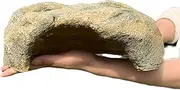 ZXUAQNOE Extra Large Reptile Hide - Resin Snake Caves for Ball Pythons, Simulation Rock Hideout for Habitat Lizard, Leopard Gecko, Bearded Dragon, Yellowish-Brown