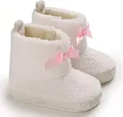 [N/P] Winter Newborn Baby Toddler Girl Snow Boots Winter Warm Fur Crib Warm Shoes