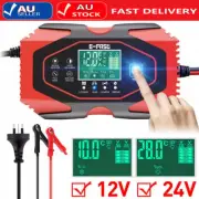 12V 24V Car Battery Charger Lead-acid AGM GEL& Lithium LiFePO4 Battery NEW