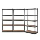 5-Shelves Steel Warehouse Shelving Racking Garage Storage Rack Grey