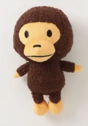 A BATHING APE BABY MILO PLUSH DOLL H10.2 × W4.7 × D5.5 inch Brown Name Tag