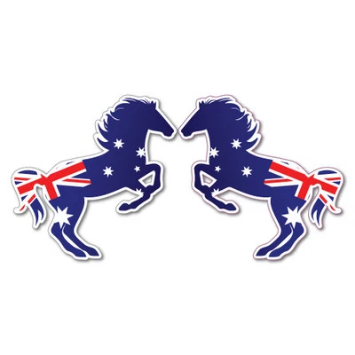 Horses Australian Flag Sticker Aussie Car Flag 4x4 Funny Ute #5599EN