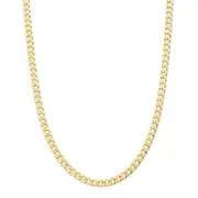 9kt Yellow Gold Solid Curb Necklace