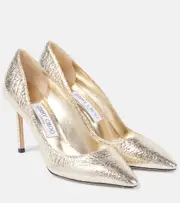 [Jimmy Choo] Jimmy Choo Romy 85 faux leather pumps AU 3 gold