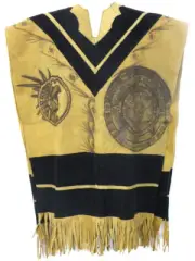 Mexican Leather Chamois Poncho