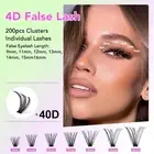 Eyelash Extension Kit 200pcs Clusters Individual 40D False Lash DIY Extensio HG5