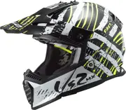 LS2 MX437 Fast Evo Verve Motocross Helmet, black-white, Size S for Men Black White
