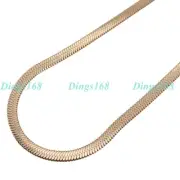 Rose Gold Filled HypoAllergenic 18" 5mm Wide Italian Flat Snake Chain Necklace