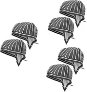 [DEARMAMY] 3sets Breathable Cotton Chef Hats Wide Brim for Waiter Uniforms Bakery Restaurant Cooks 2pcs*3