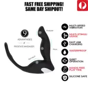 9-Speed Vibrating Cock Ring Prostate Massager Anal Butt Plug For Men Couples