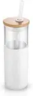 Tronco 24 Oz Glass Tumbler with Straw and Lid - Glass Cup with Lid and Straw, Sm