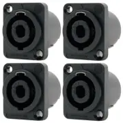 4x Neutrik NL4MP 4 Pole Speak On Connector Chassis Panel Mount Speaker Terminal