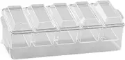 kowaku Ice Cooled Condiment Serving Container Ice Chilled Condiment Server 5 Compartment