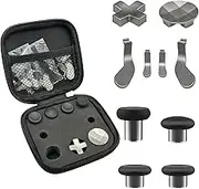 EASEGMER Replacement Thumbsticks for Xbox Elite Controller Series 2, 10 in 1 Plating Accessories Kits Parts Including 4 Swap Joysticks,4 Paddles,1 Standard D-Pads (Silver)