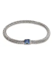 John Hardy Sterling Silver Icon Bracelet with Pave Blue Sapphires, 5mm